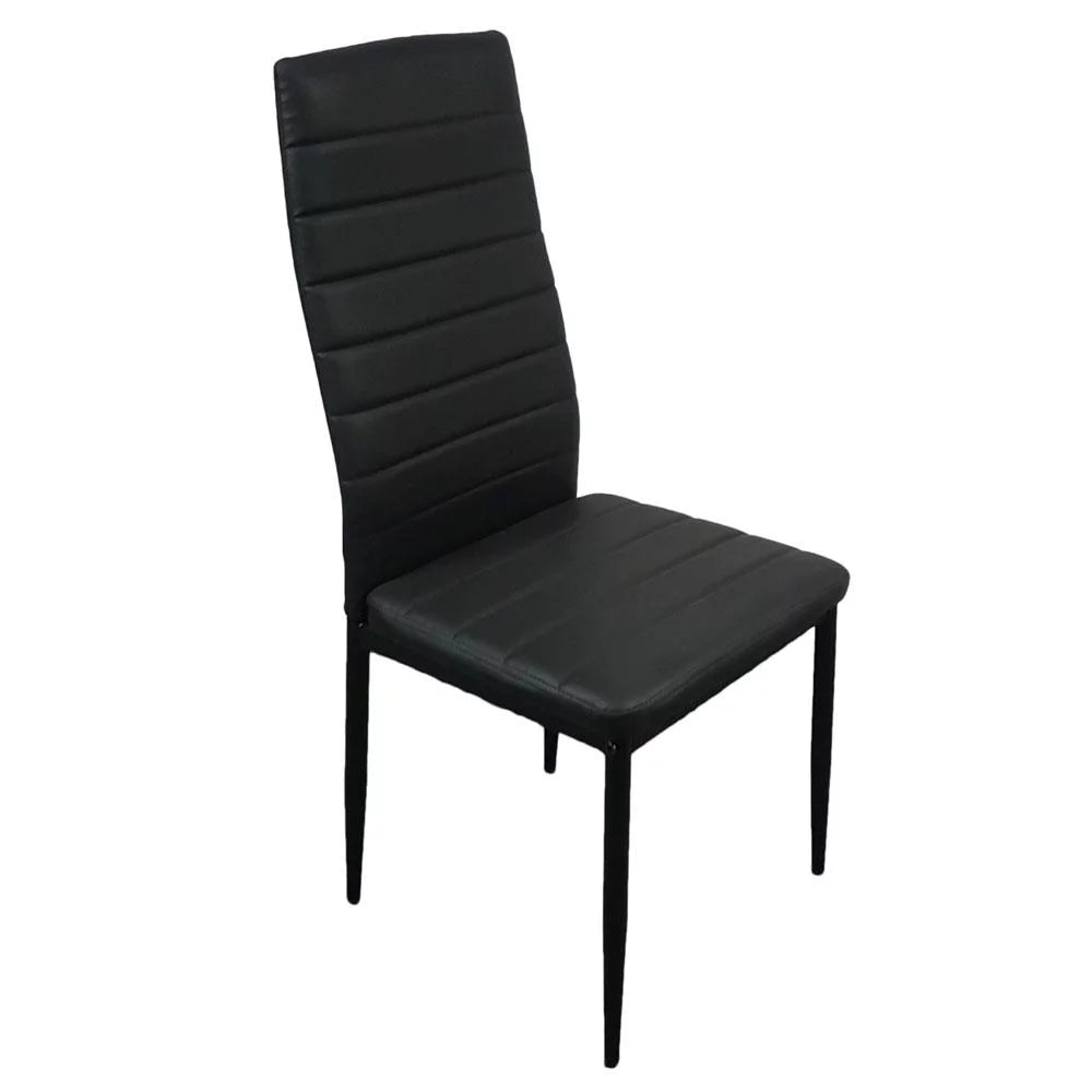 Set of 4 Black PU Leather Dining Side Chairs V83136