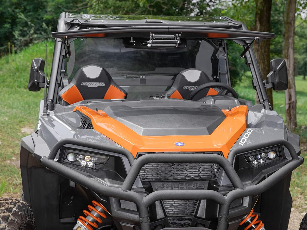 Heavy Duty Scratch Resistant Flip Windshield, 1/4" Thick Polycarbonate T659