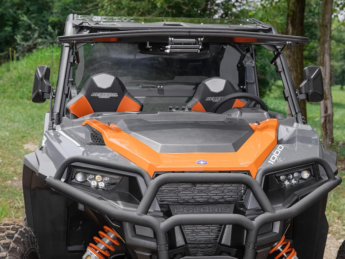 Heavy Duty Scratch Resistant Flip Windshield, 1/4" Thick Polycarbonate T659