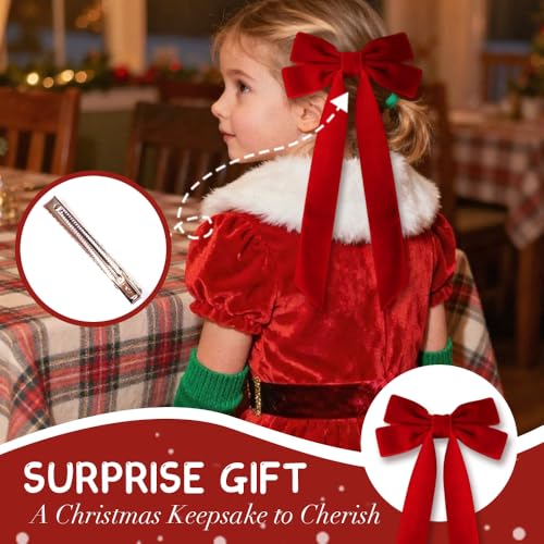 Velvet Christmas Tree Bows with Hair Clip S74126
