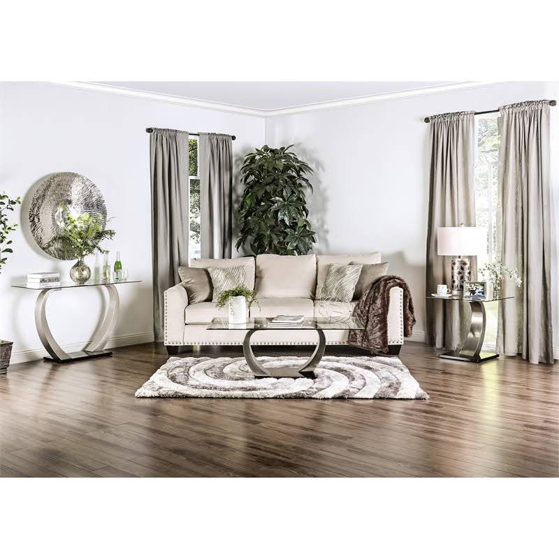 Satin Glass Top Console Table W506622