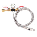 C O2 Filling Valve Dual Valve Connector CO2 Filling 1.8m Hose Adapter with Gauge for Sodastream R3781