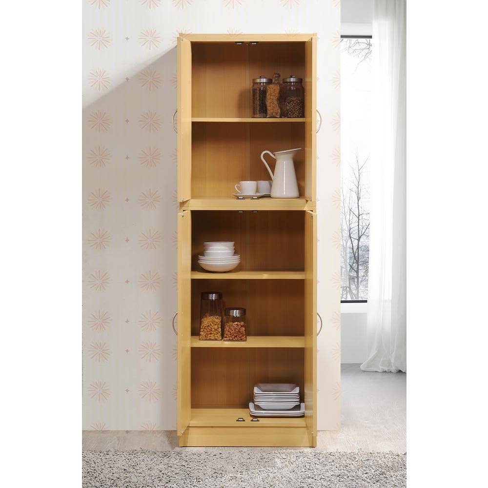 White 4-Door Kitchen Pantry Cabinet with 4 Shelves H42831
