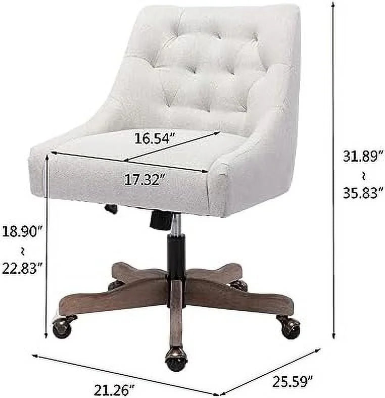Brown Swivel Shell Chair with Wood Base and Wheels D7045