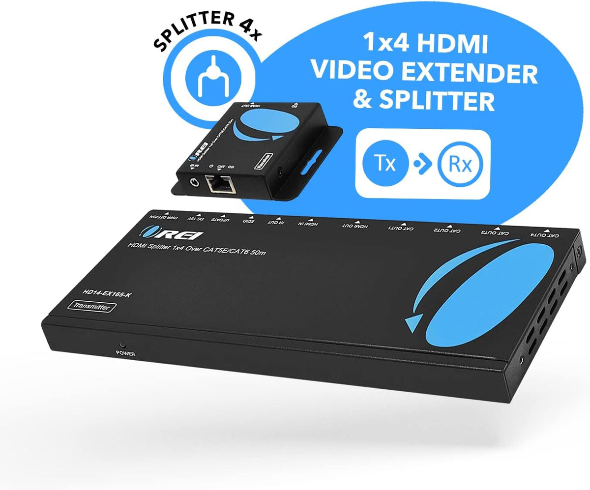 1x4 HDMI Extender Splitter over Single Cable CAT6/7 1080P with IR Remote H984