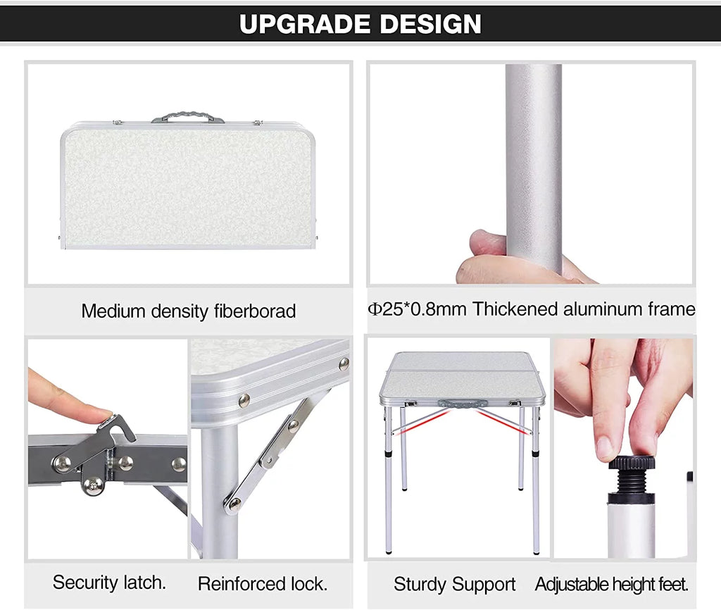 Small Square Folding Table 2 Foot Portable Aluminum Camping Table V9628