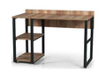 Black Metal Frame 58" Wooden Top 2 Shelves Writing and Computer Desk D820638