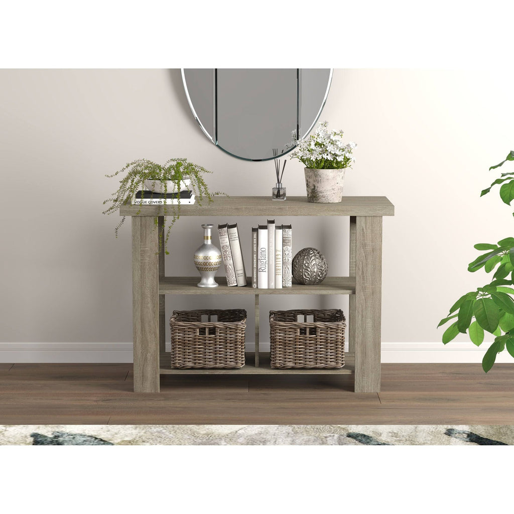 Dark Taupe 3 Shelves Console Table M447