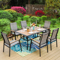 7-Piece Aluminum Outdoor Dining Set with Stackable Chairs Q12599