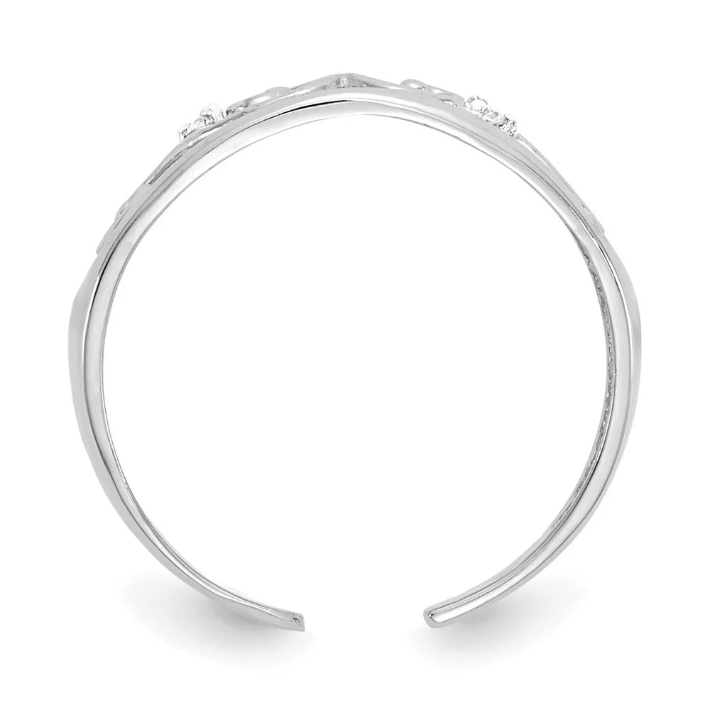 14k White Gold .02ct Diamond Scroll Toe Ring A232748