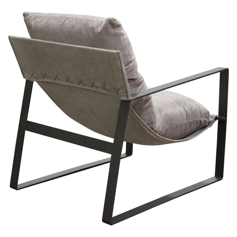 Grey Fabric Accent Chair with Black Metal Frame N211446