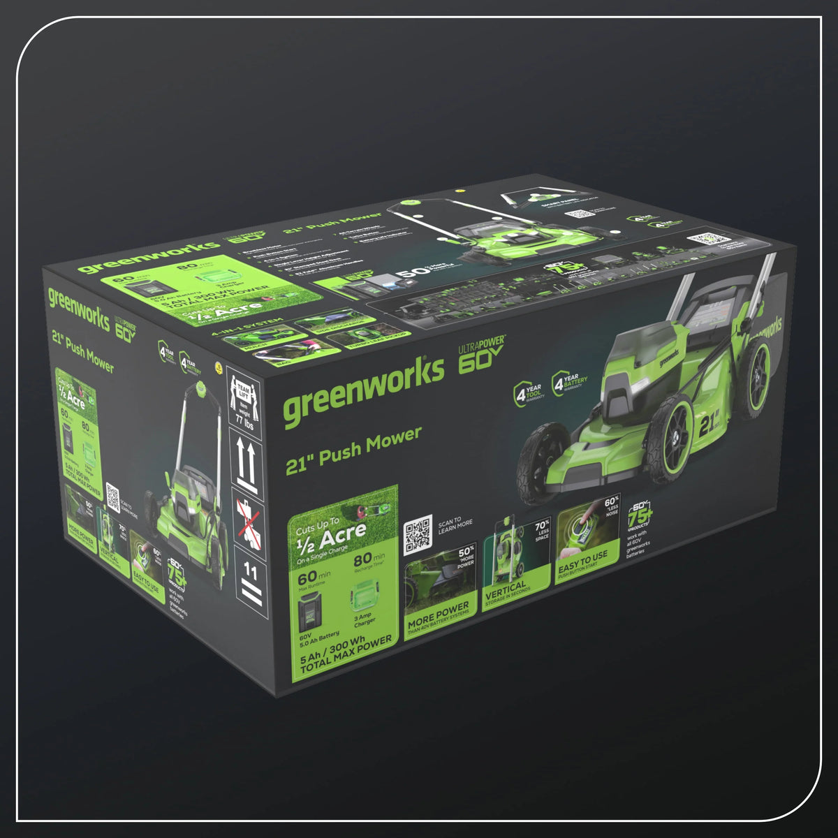 60V 21 Push Lawn Mower with Battery & Charger O867151