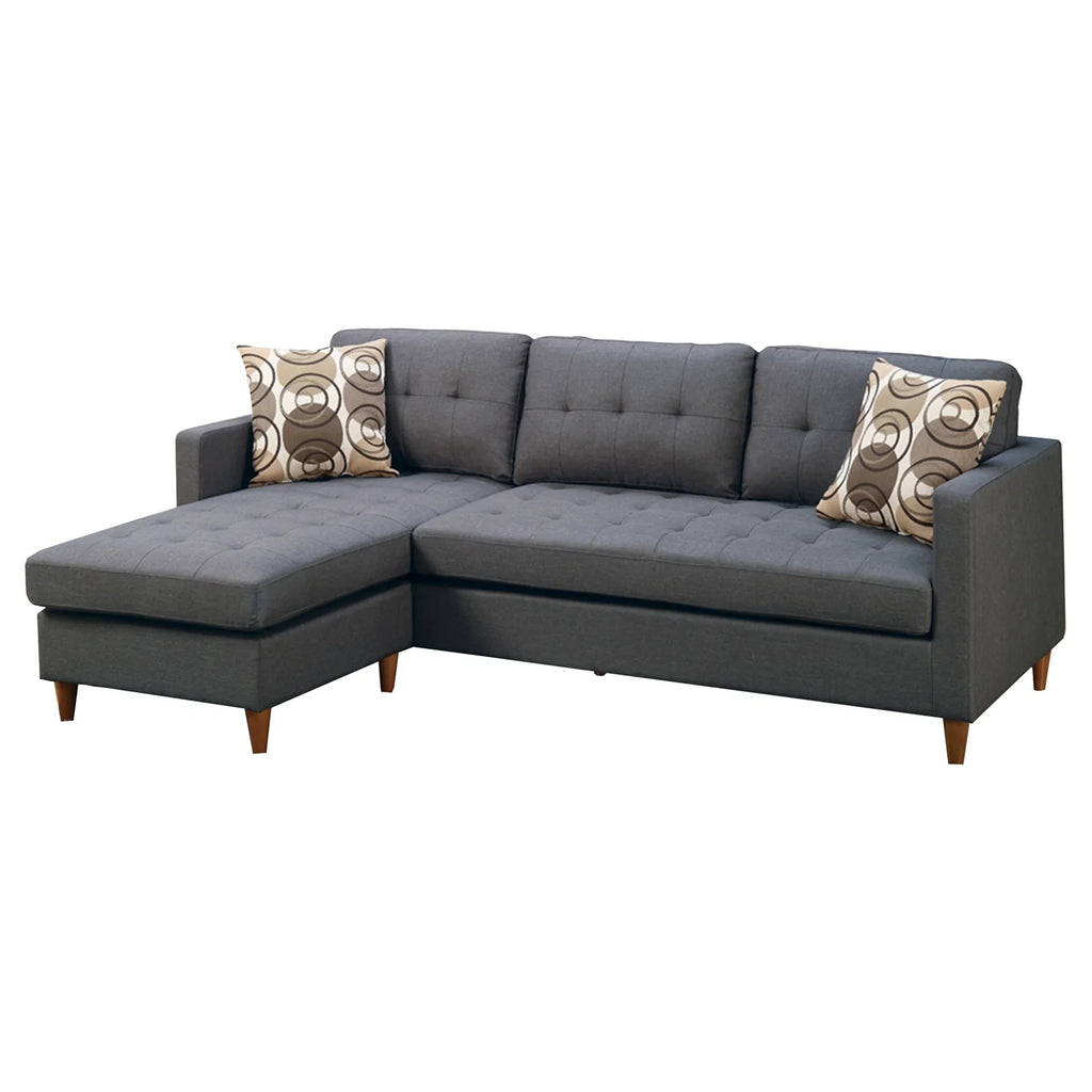 Gray 2 Piece Polyfiber Sectional with Pillows H5641