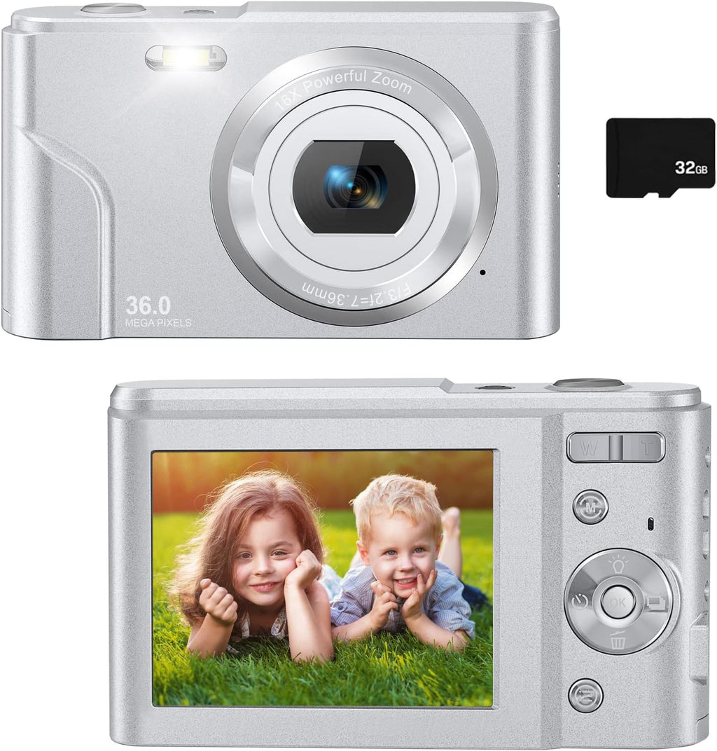 36MP Full HD 1080P Rechargeable Digital Camera with 32GB SD Card V97541