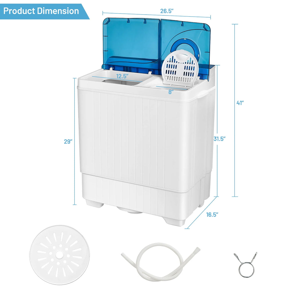 Portable Semi-automatic Washing Machine Blue Y80404