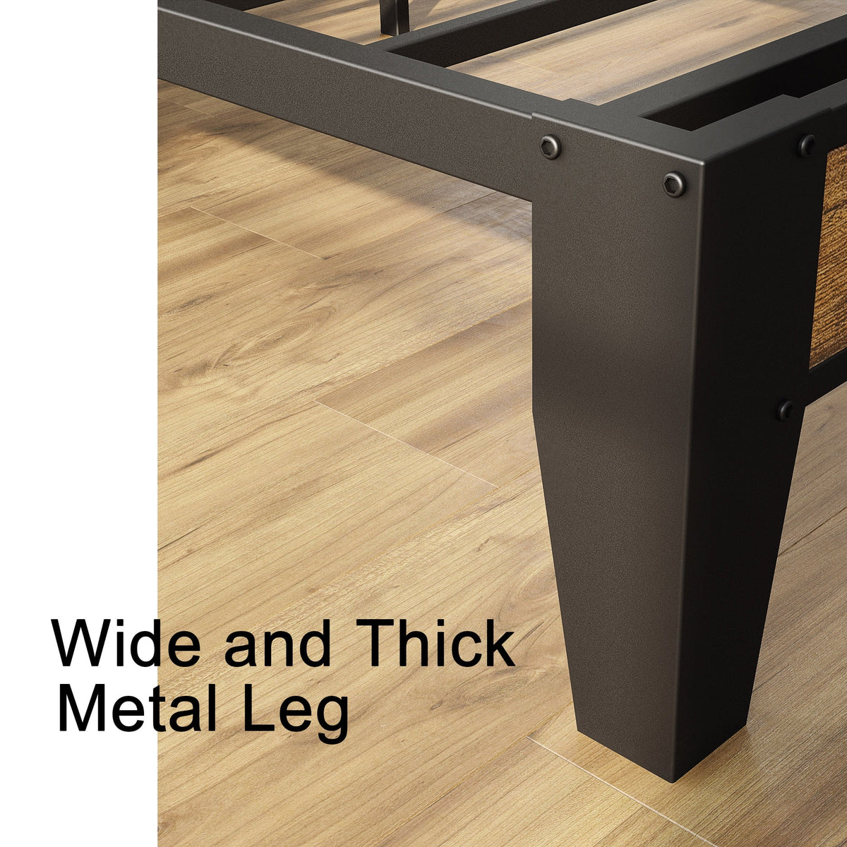 King Metal Bed Frame with Storage Headboard and Outlets G9655