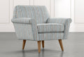 Light Blue Striped Fabric Accent Chair V35342