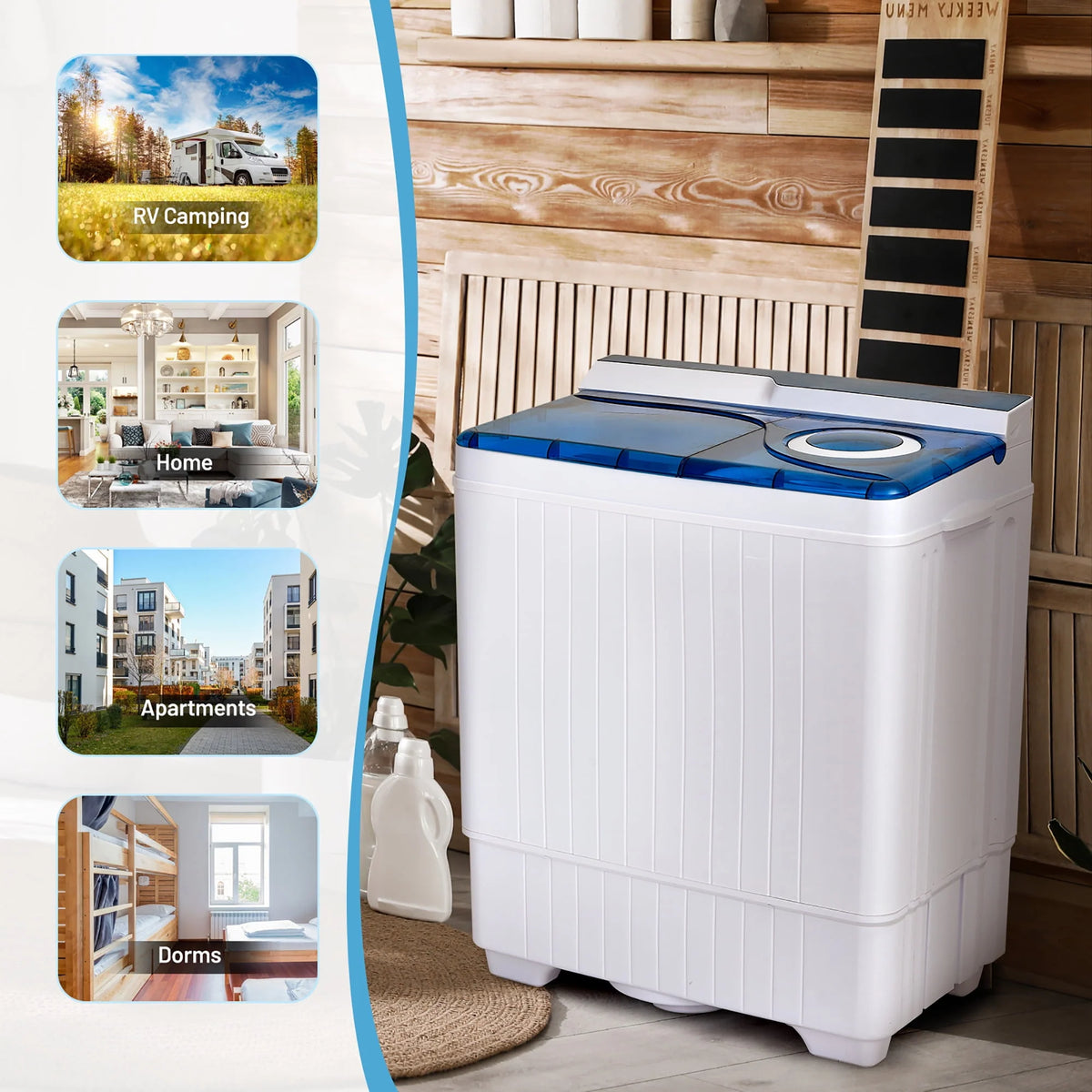 Portable Semi-automatic Washing Machine Blue Y80404