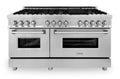 60 in. Gas Burner with Brass Burners Electric Oven Stainless Steel K3862