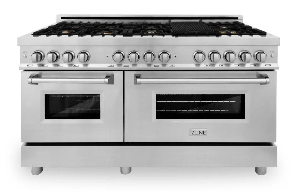 60 in. Gas Burner with Brass Burners Electric Oven Stainless Steel K3862