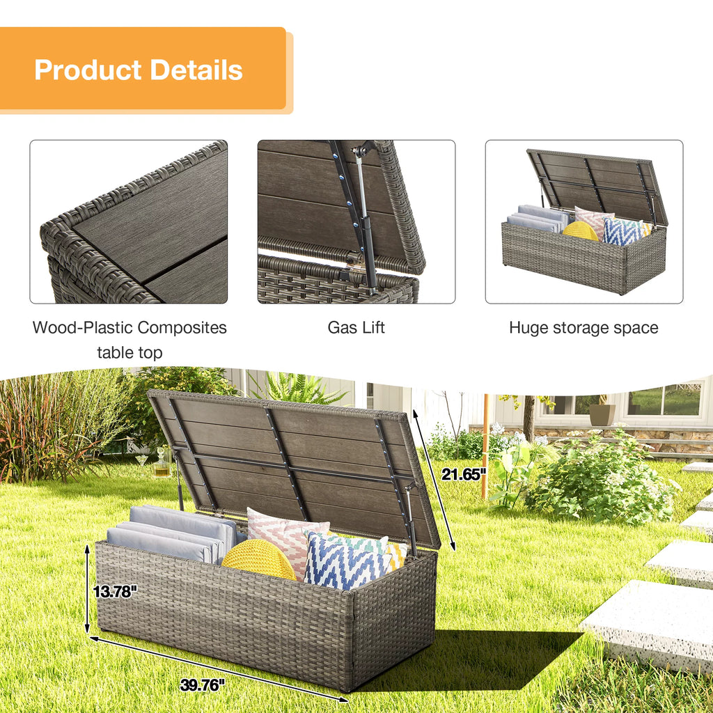 6 Pieces Wicker Rattan Sofa and Table K59179