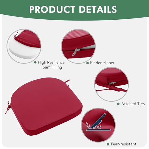 Waterproof Fade Resistant Outdoor Chair Cushions Set of 4 Navy Blue S200273