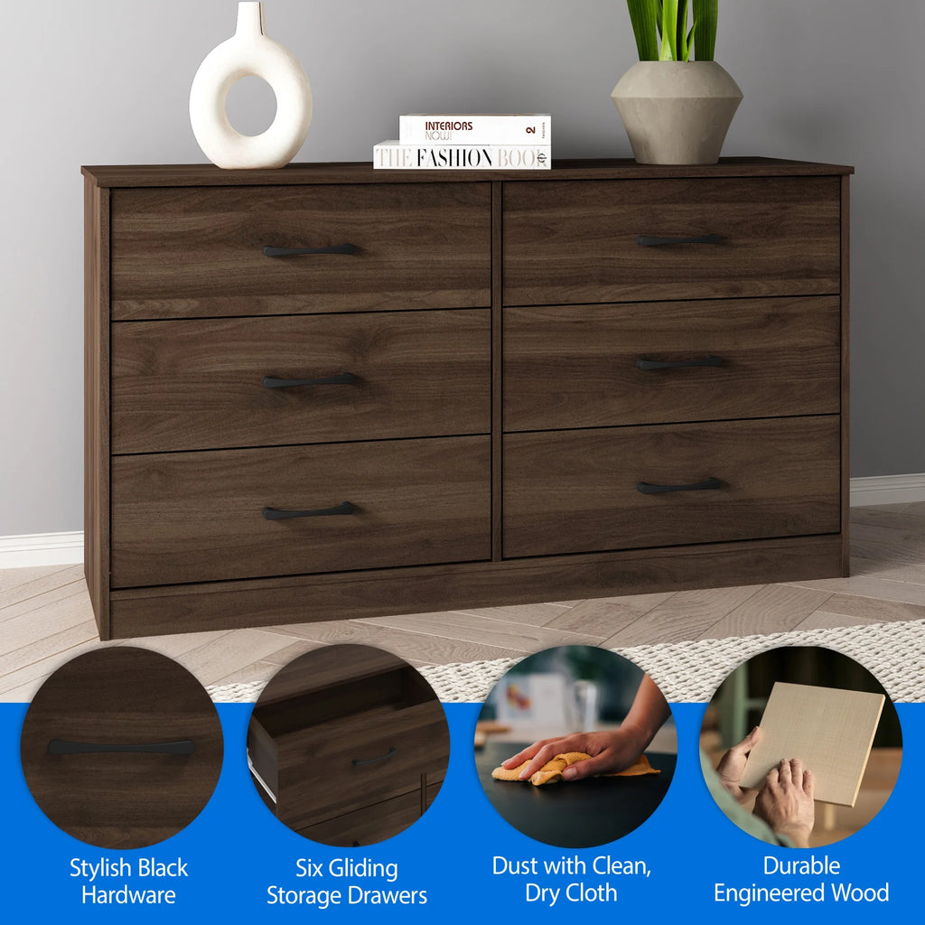 White 6 Drawer Dresser M486348