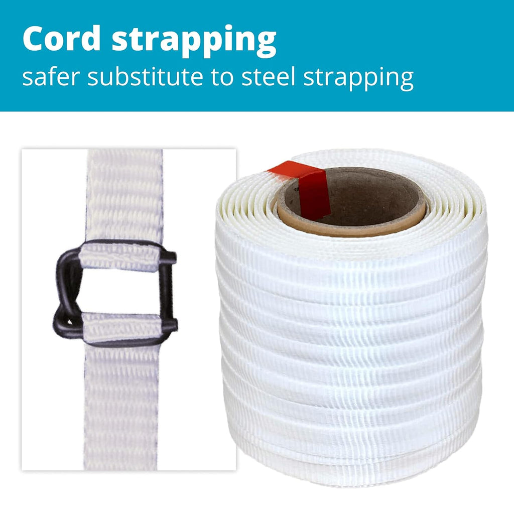 3/4" x 1000' Woven Cord Strapping Kit with Polyester Cord Strapping Tensioner, Strapping Buckles and Woven Cord Strapping Roll N698178