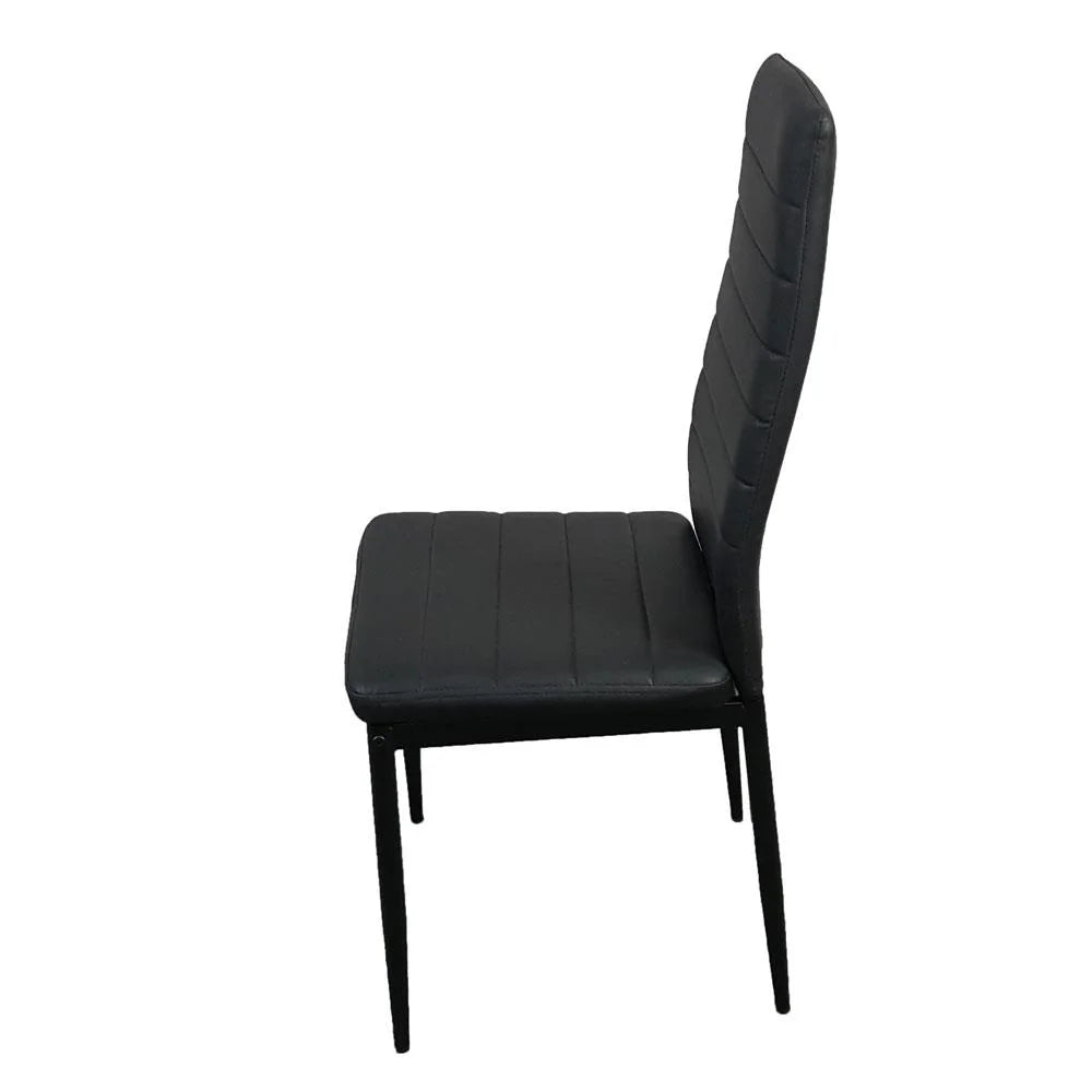 Set of 4 Black PU Leather Dining Side Chairs V83136