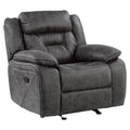 Gray Microfiber Glider Reclining Chair M6619