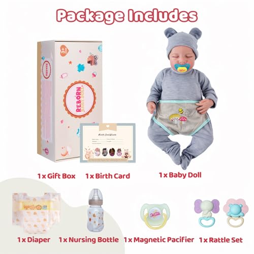 17 Inch Silicone Realistic Reborn Baby Doll with Feeding Kit X15841
