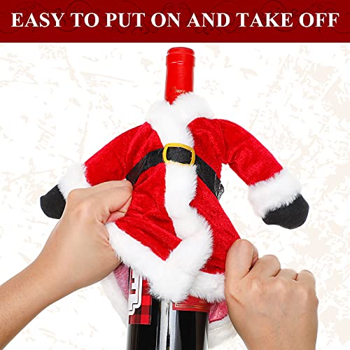 2 Sets Christmas Wine Bottle Covers and Mini Santa Hats M2727