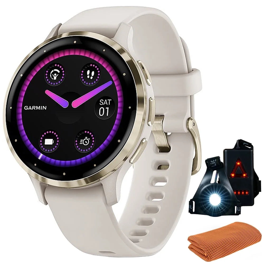 Gold Steel Bezel Ivory Case 41mm Health Fitness GPS Smartwatch N77879