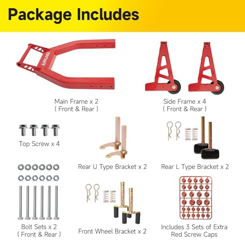 Aluminum Front and Rear Motorcycle Stands 880lbs Heavy Duty K497126