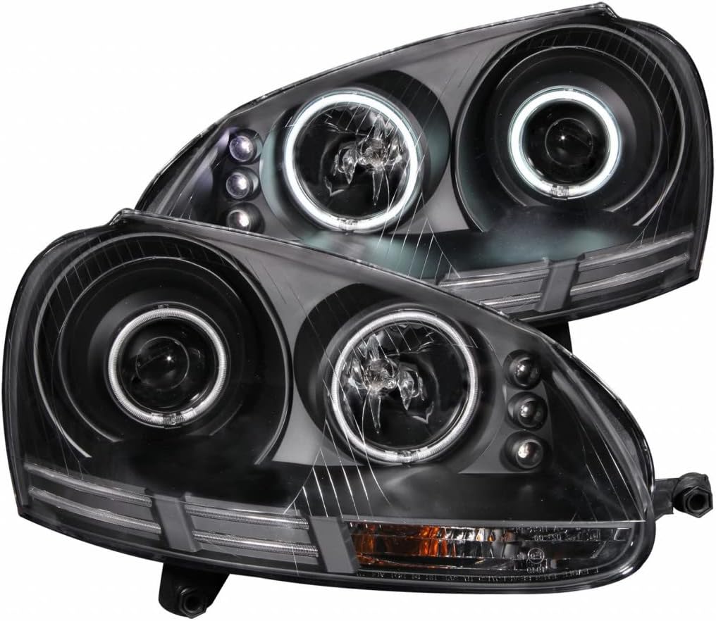 Projector Headlight with Halo Black T454