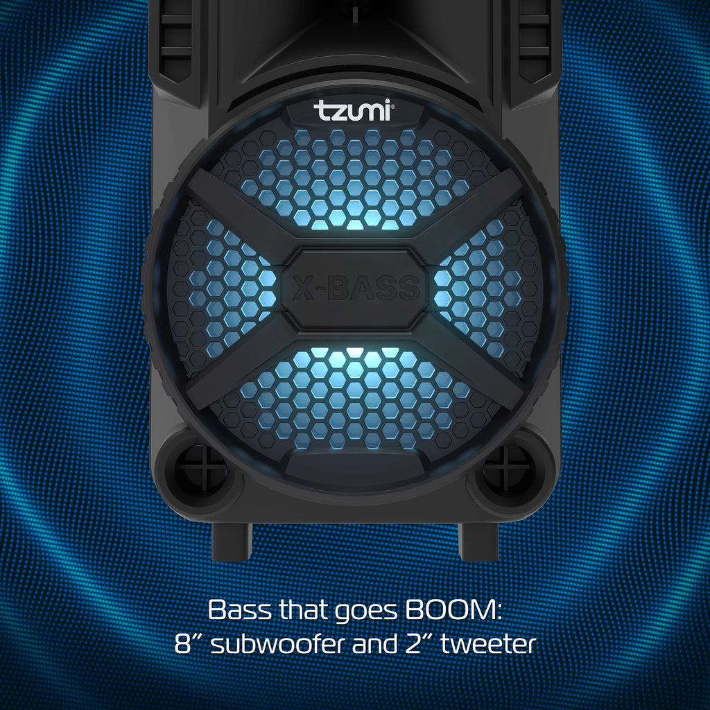 Rechargeable Bluetooth Speaker with 8in. Subwoofer and Microphone F847