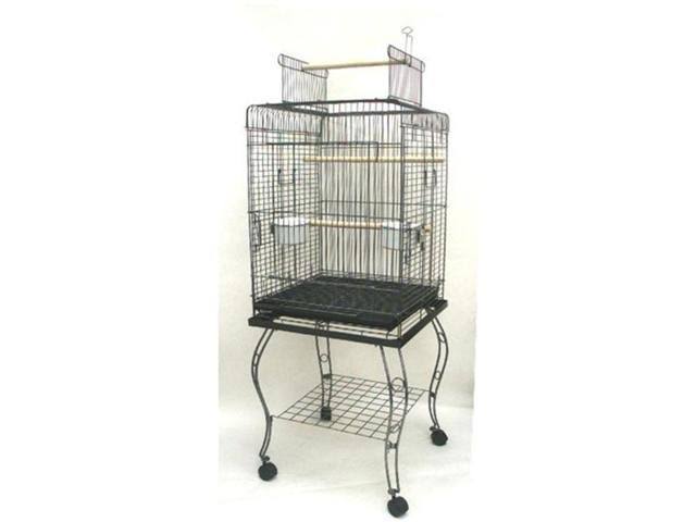 Antique Silver Open Top Parrot Cage with Stand X8747