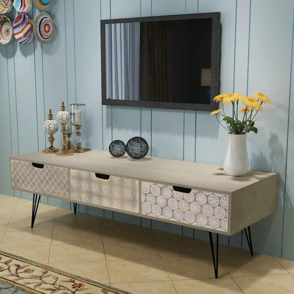 Brown TV Cabinet with Storage Drawers O688