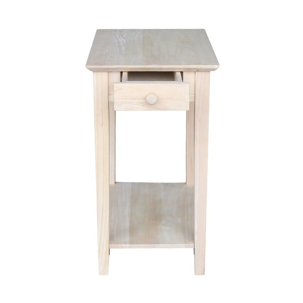 Solid Wood Unfinished 1-Drawer End Table Z4728