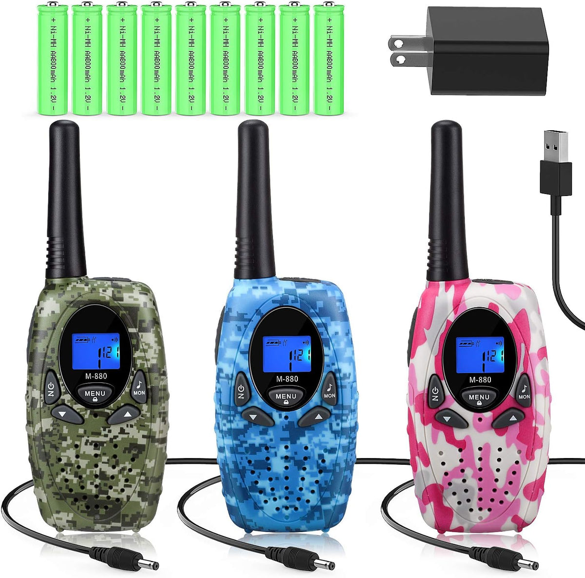 3 Pack Rechargeable Walkie Talkies E2238
