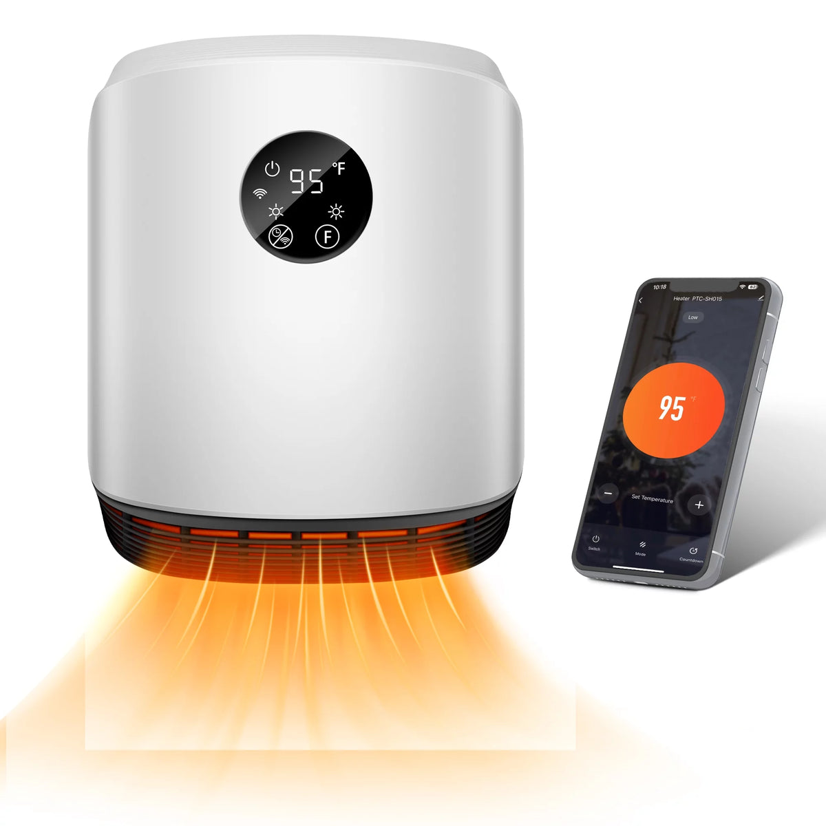 1500W Portable Wall Mounted Space Heater with Adjustable Thermostat G850