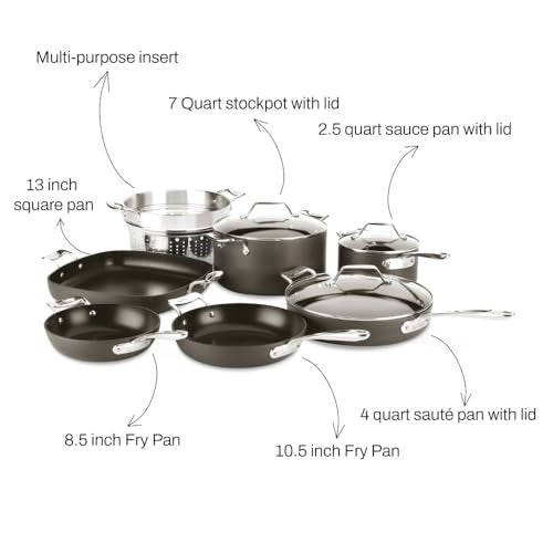 10 Piece Hard Anodized Nonstick Black Cookware Set F799