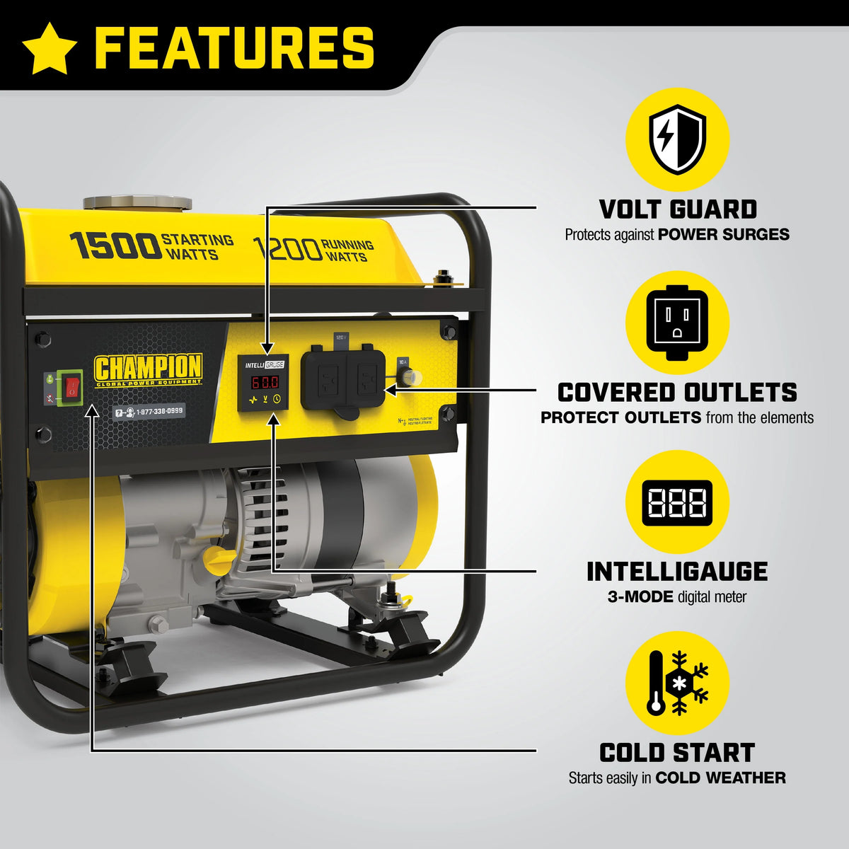 1500/1200 Watt Portable Generator Z4222