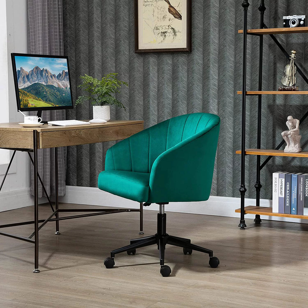 Green Fabric Swivel Desk Chair C878455