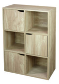 6 Cube Wood Storage Shelf with Doors V469