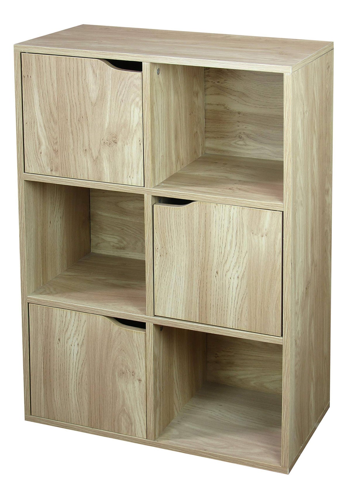 6 Cube Wood Storage Shelf with Doors V469