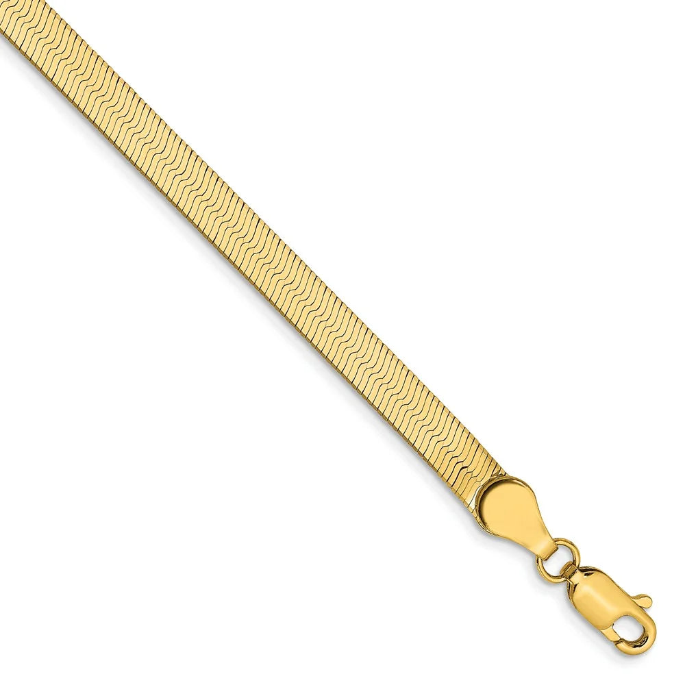 14kt Yellow Gold 4mm Herringbone Chain Bracelet 8 inch H323256