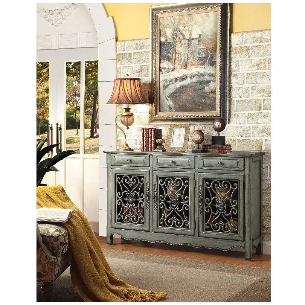 Wooden Accent Cabinet with 3 Storage Drawers Green Z496956