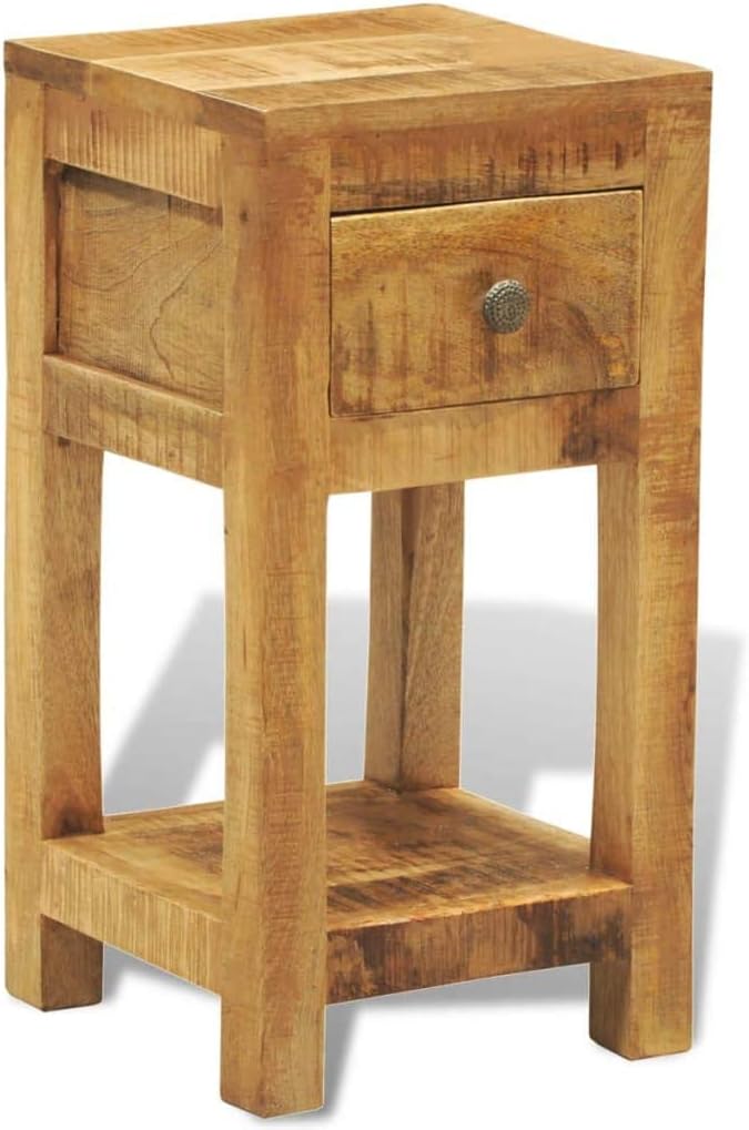 Solid Mango Wood 1 Drawer Side Table X990