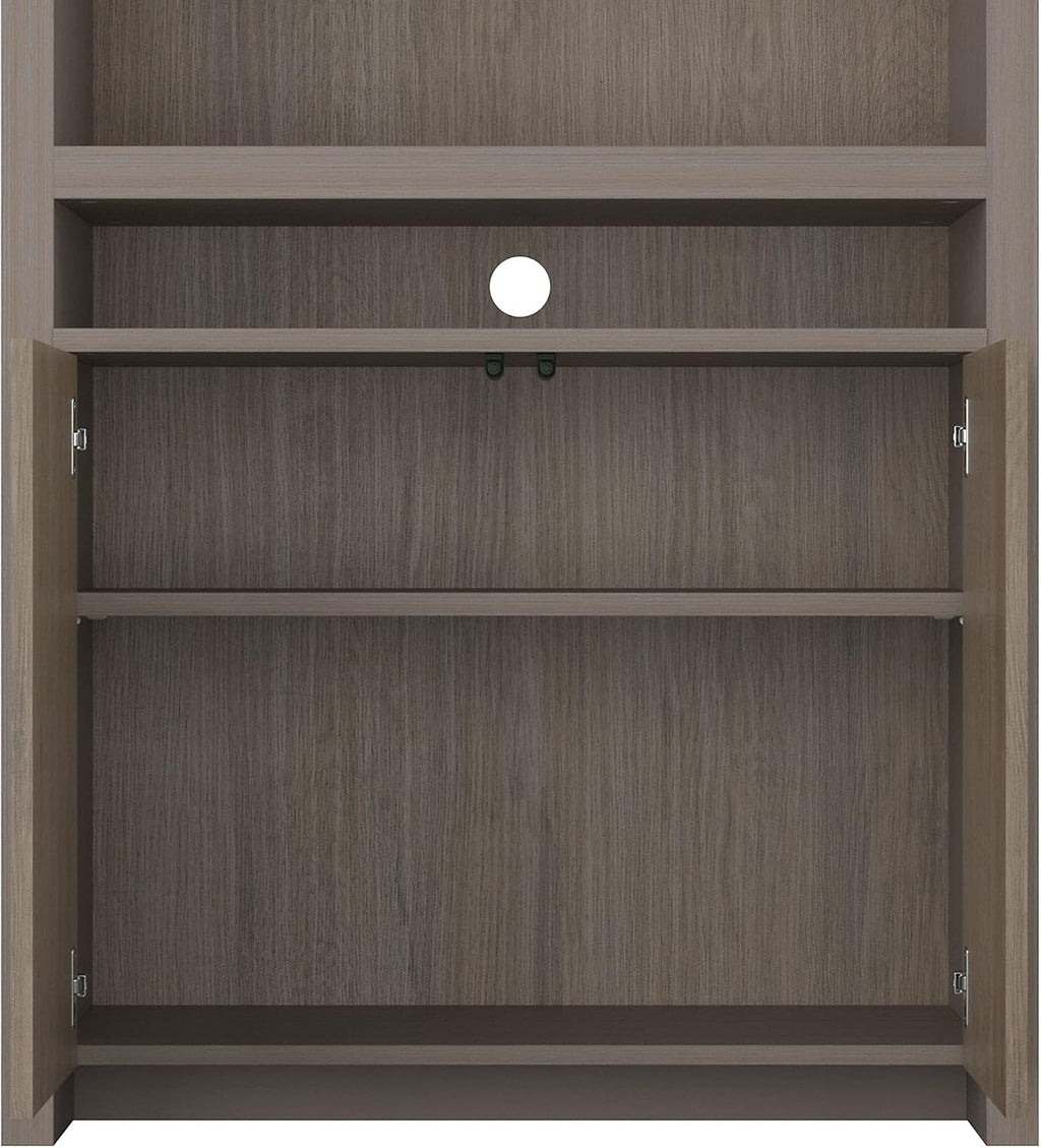 Tall 6 Shelf Bookcase with Doors in Restored Gray G5174